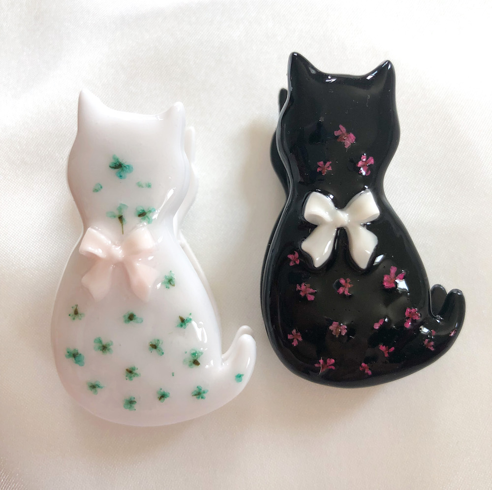 vintage ornament ୨୧* しろ猫ちゃん クリップ-